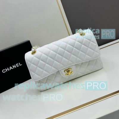 Copy Chane1 Classic 11.12 Handbag White Grained Calfskin